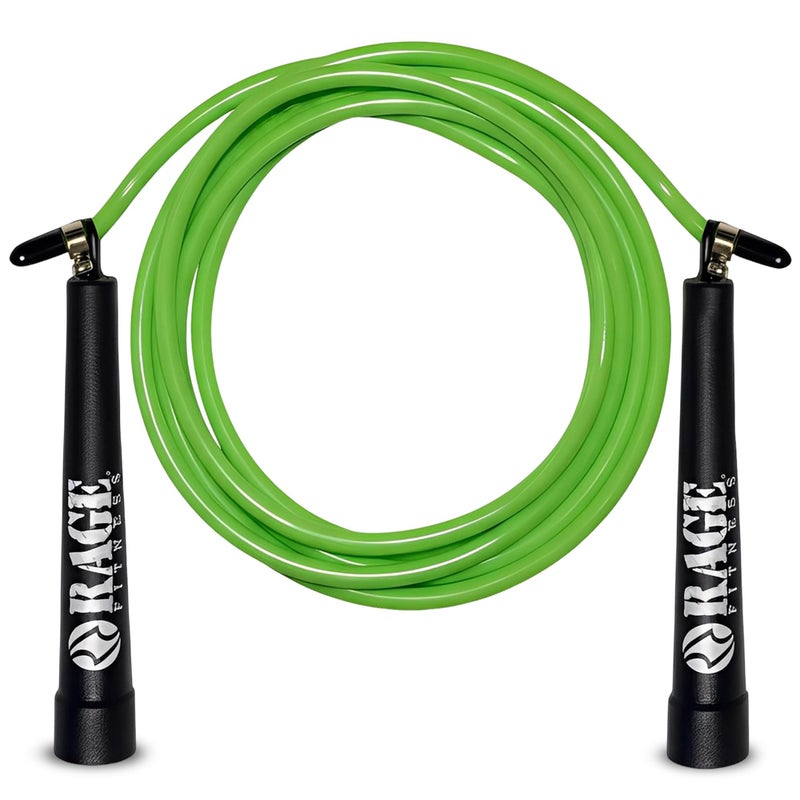 Rage Fitness R2 Jump Rope - Green PVC Training Rope with Speed Bearing Handles - Image 1